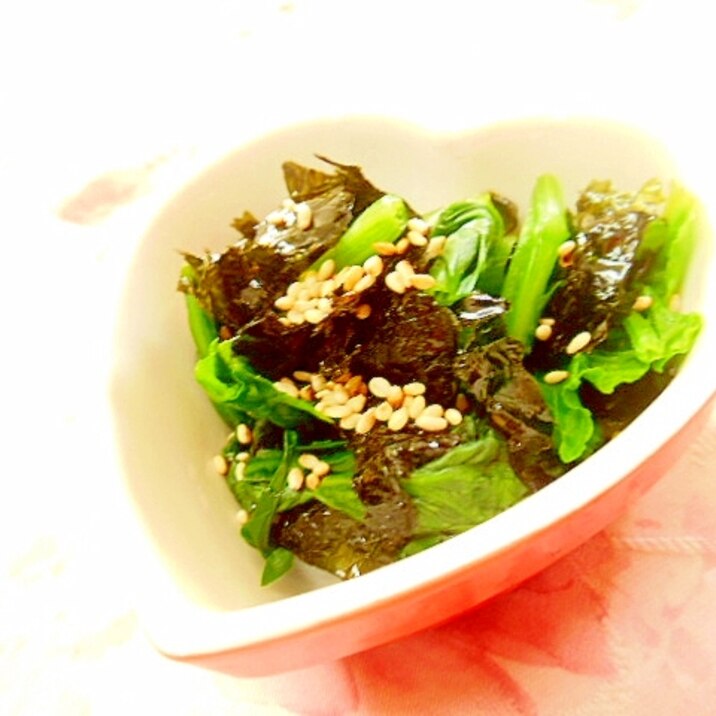 ❤ほうれん草と韓国海苔の胡麻ラー油和え❤